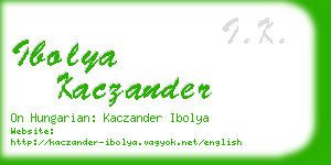 ibolya kaczander business card